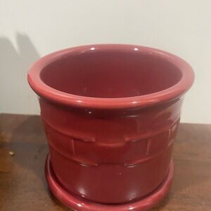 Longaberger Ceramic Pottery candle holder with saucer